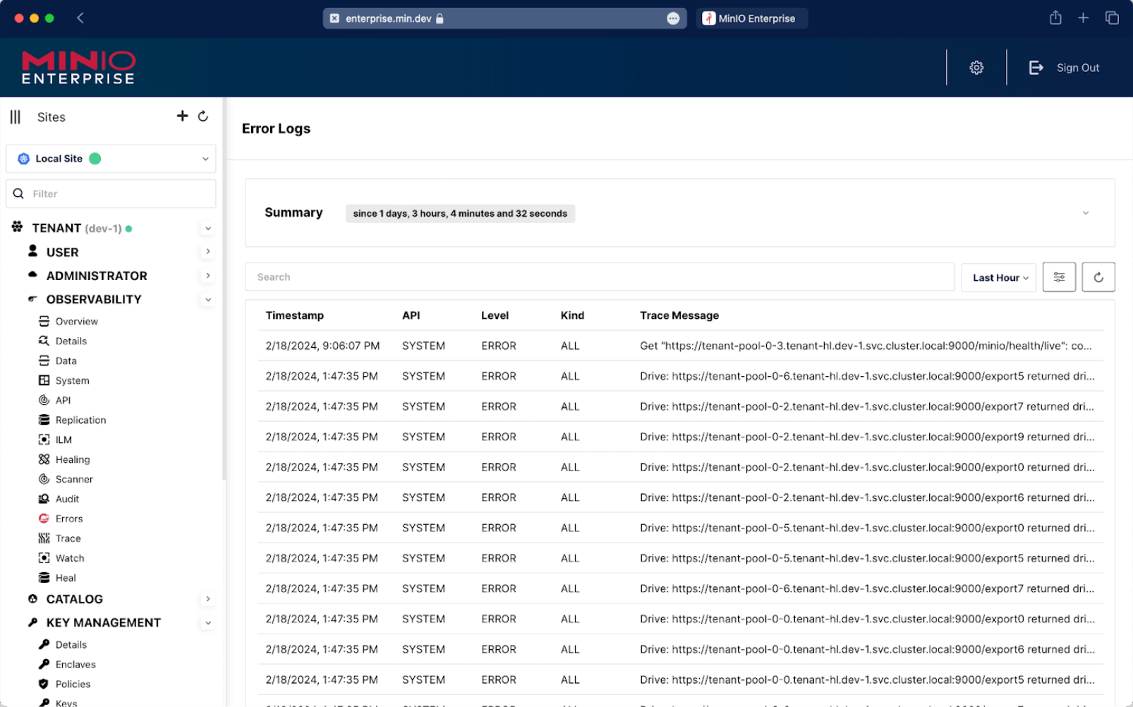 Error Logs